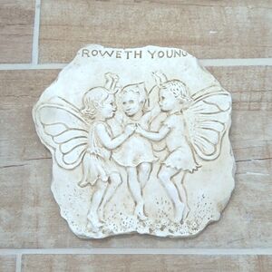 HenFeathers original decorative 3 fairy wall plaque indoors or outdoors.